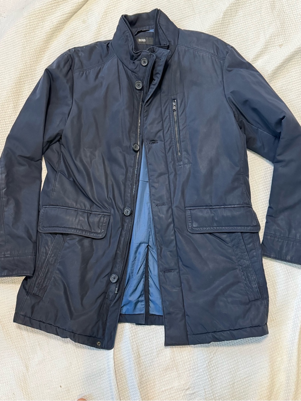 Hugo Boss Navy Blue Trench Coat